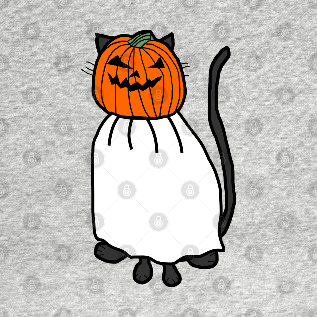 Cute Cat Wearing Halloween Horror Costume - Cat - T-Shirt | TeePublic
